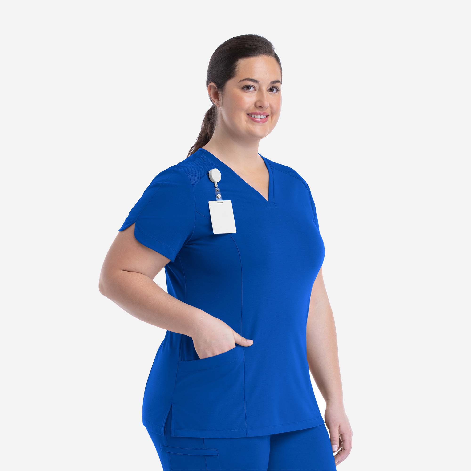 Women's Curved V-Neck Top | 20302 - Image 7