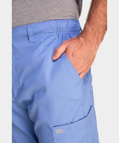 Edge by IRG 2851 MensMeshPanelV NeckTop 6851 MensHalfElasticWaistbandPant CeilBlue CBL 04 IRG Scrubs 1 1 - Uniform Connection