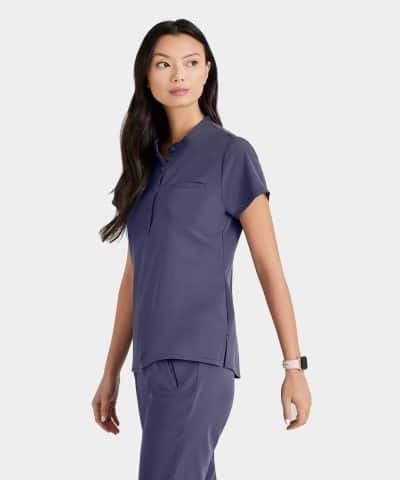 Women's 1 Pocket Collar Tuck In Top | BUT163 6 Women's 1 Pocket Collar Tuck In Top | BUT163 - Image 3