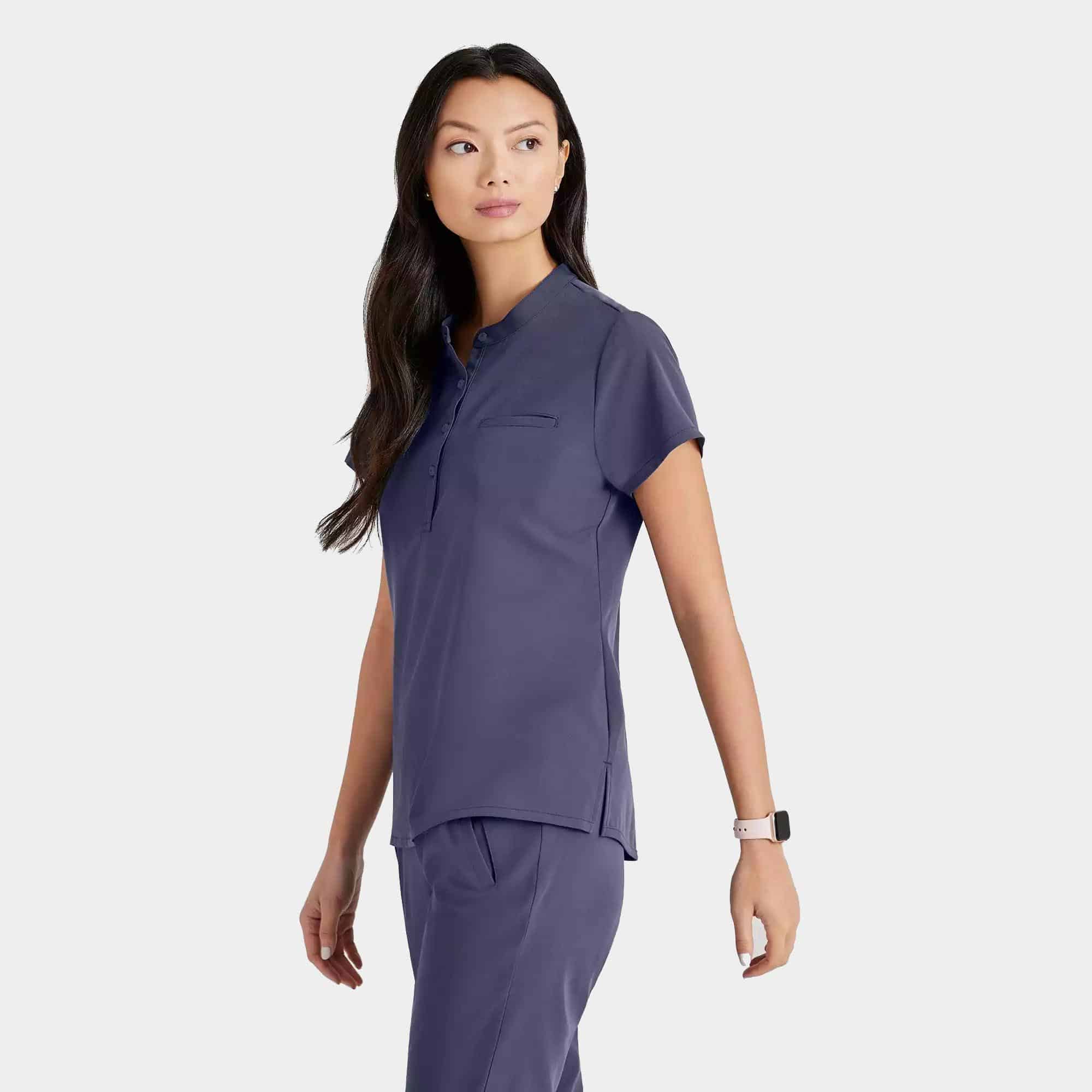 Women's 1 Pocket Collar Tuck In Top | BUT163 3 Women's 1 Pocket Collar Tuck In Top | BUT163 - Image 3