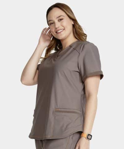 V Neck Top Form BY Cherokee CK840 Iron 03 - Uniform Connection