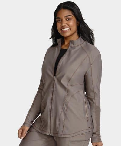 Zip Front Jacket Form BY Cherokee CK390 Iron 03 - Uniform Connection