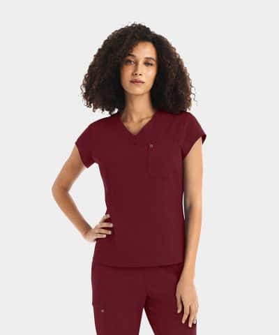 Women's 1-Pocket V-Neck Scrub Top | WT128