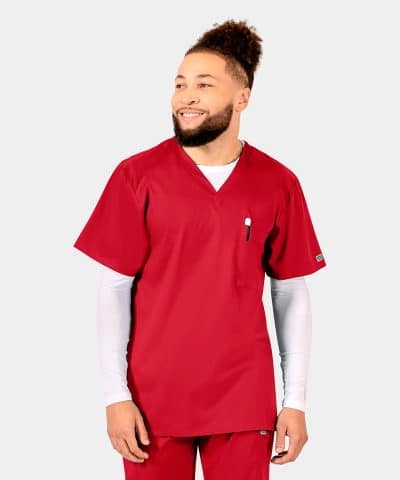 Men's Mesh Panel V-Neck Top | 2851