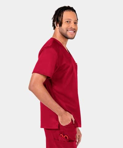 Edge by IRG 2851 MensMeshPanelV NeckTop Red RED 05 IRG Scrubs - Uniform Connection