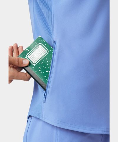 Landau Forward Womens 2 Pocket V Neck Scrub Top LT101 Ceil Blue 04 - Uniform Connection