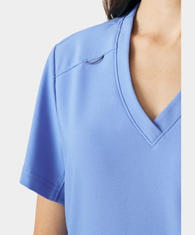 Landau Forward Womens 2 Pocket V Neck Scrub Top LT101 Ceil Blue 05 - Uniform Connection